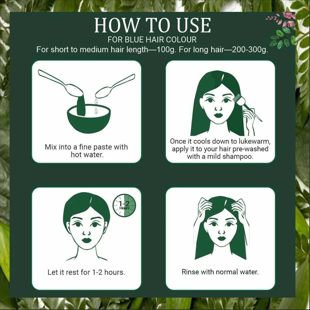 Bio-Organic Indigo Powder for Hair Color - Pack of 3 - 300g - Image 4