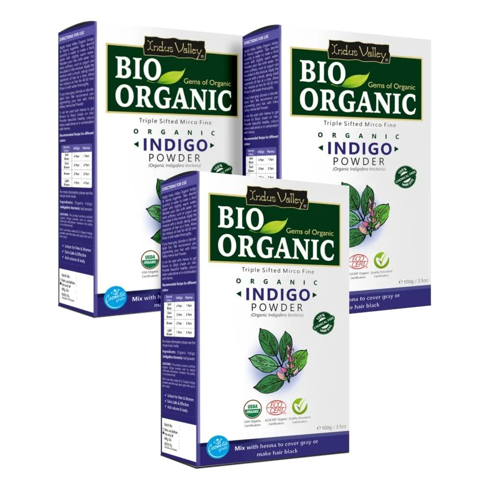 Bio-Organic Indigo Powder for Hair Color - Pack of 3 - 300g - Image 9