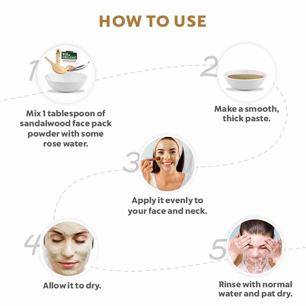Bio Organic Sandalwood Face Pack Powder - Pack of 4 (800gm) - Image 4