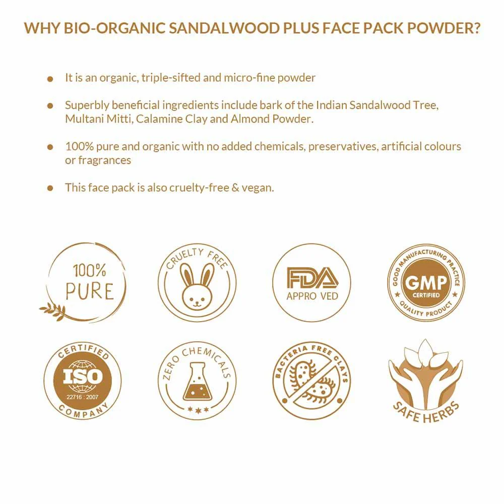 Bio Organic Sandalwood Face Pack Powder - Pack of 4 (800gm) - Image 5