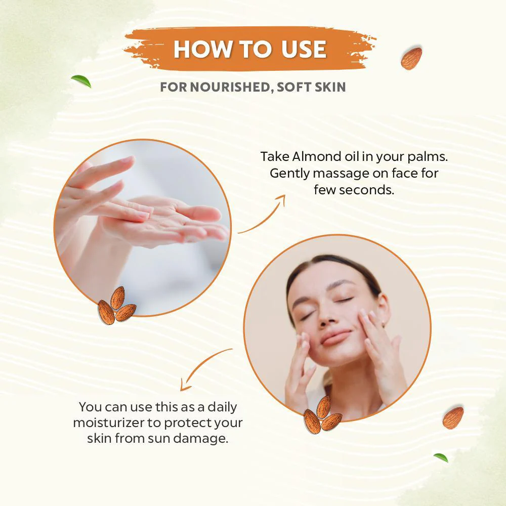 Bio Organic Sweet Almond Oil for Hair and Skin - 200ml - Image 4