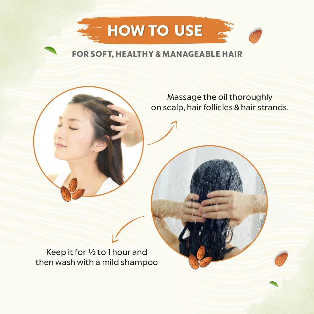 Bio Organic Sweet Almond Oil for Hair and Skin - 200ml - Image 6