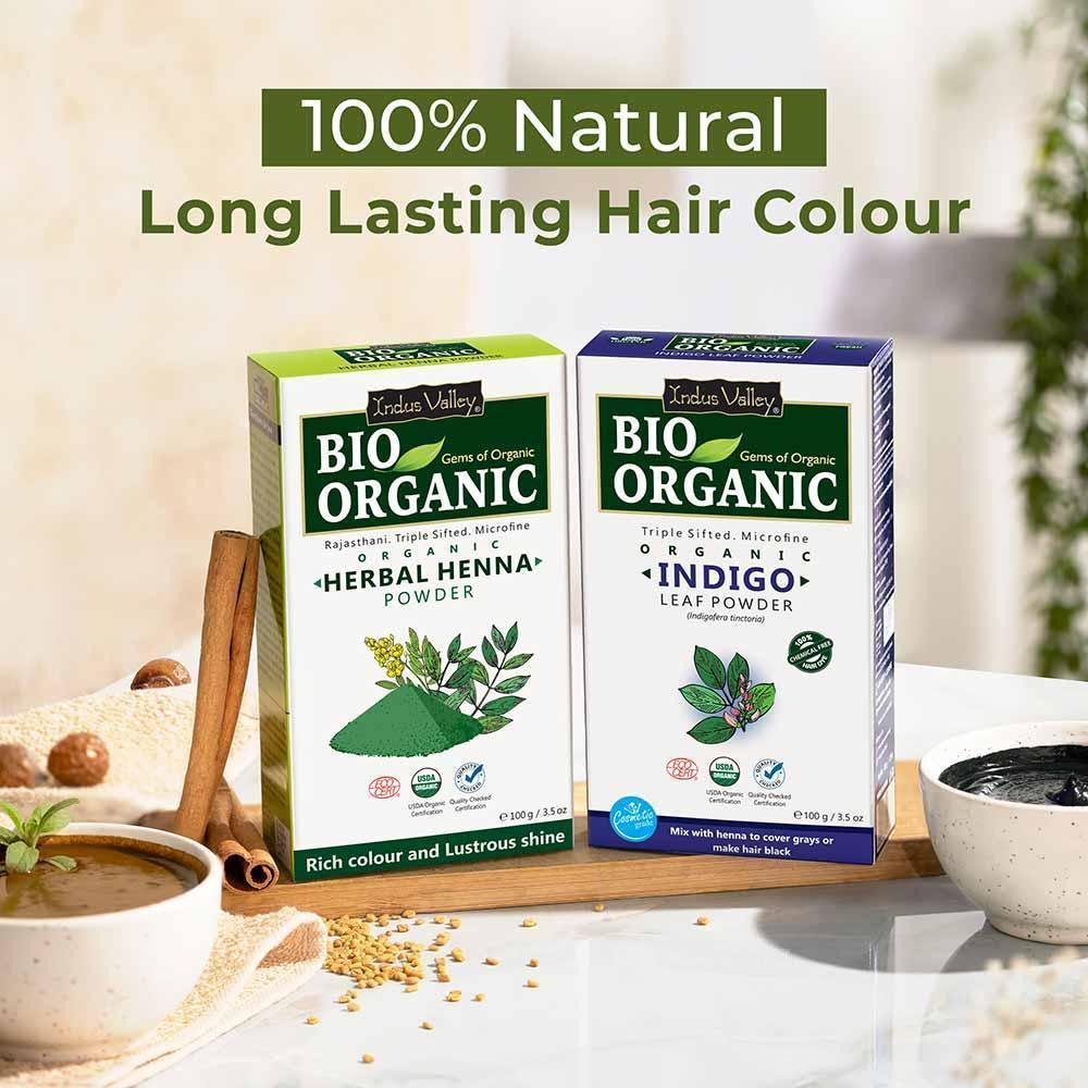 Bio Organic Herbal Henna Powder And Indigo Powder Combo - Image 10