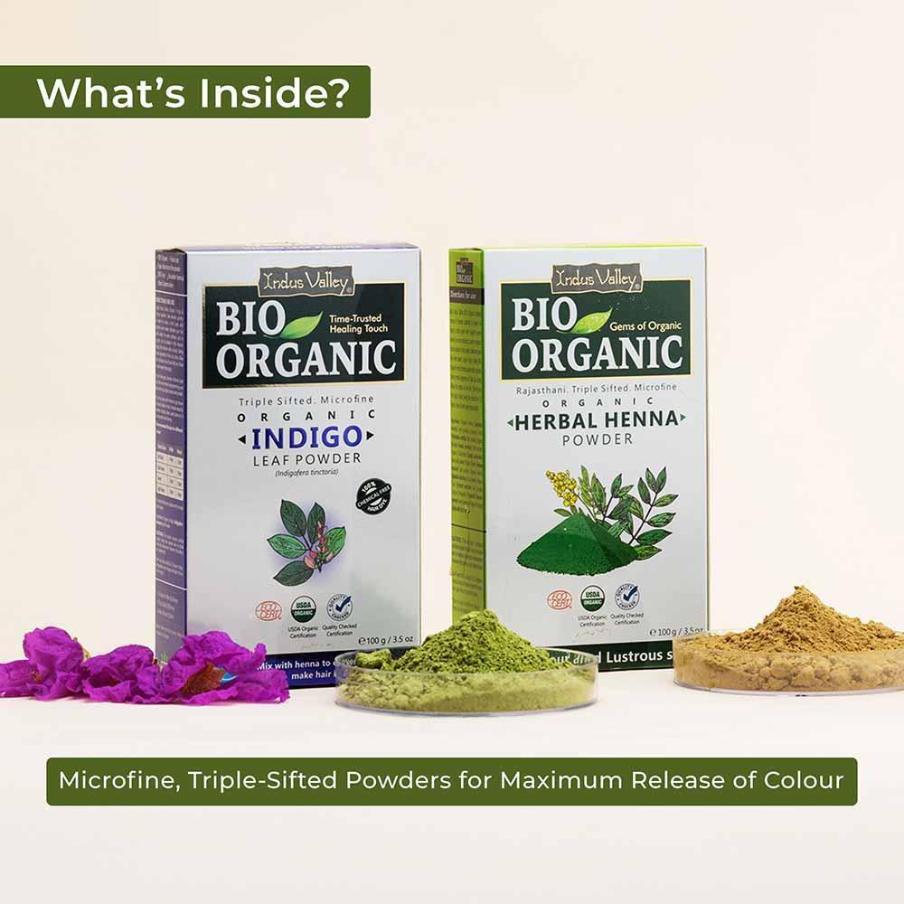 Bio Organic Herbal Henna Powder And Indigo Powder Combo - Image 11