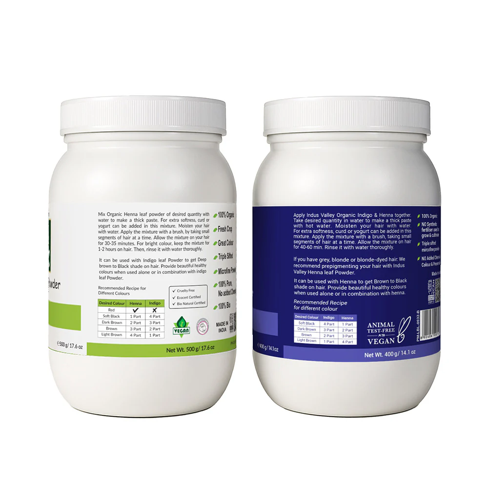 Bio Organic Herbal Henna Powder And Indigo Powder Combo - Image 12
