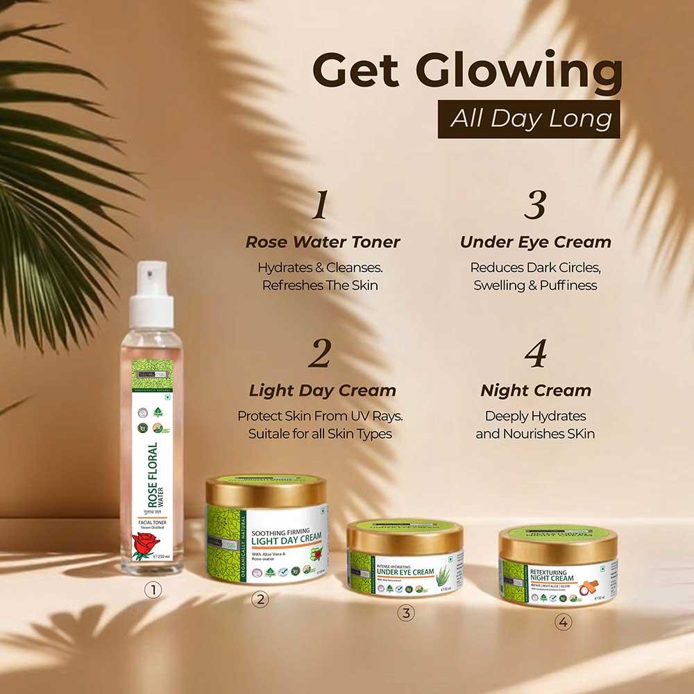 Day-to-Night Organic Skincare Ritual: Day & Night Cream with Under Eye Cream Combo - Image 5