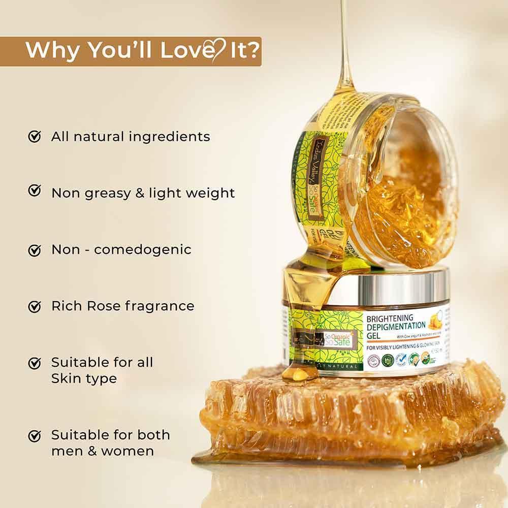 Brightening Depigmentation Gel for Reducing Pigmentation, Dark Spots & Blemishes With Cow Yogurt & Mashobra Wild Honey - 100ml - Image 7