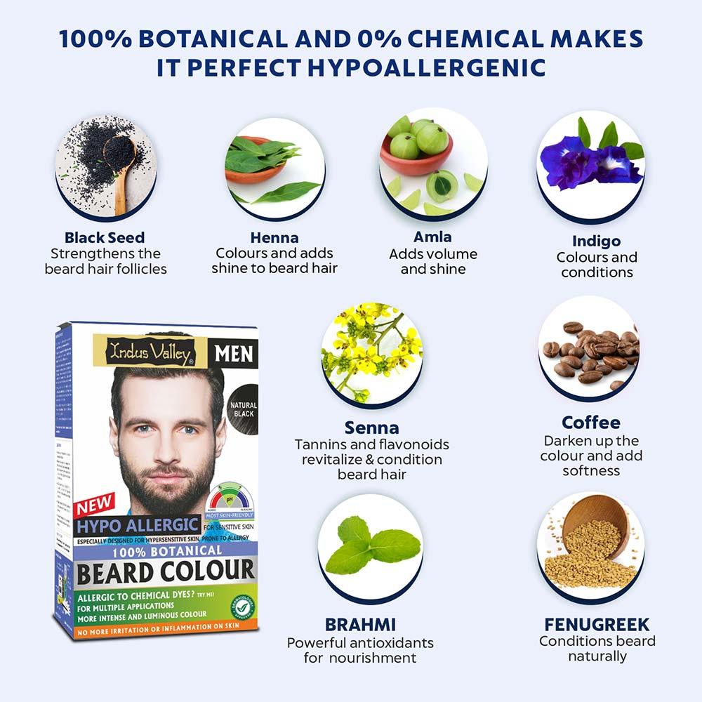 100% Botanical Beard Color 115ml & Damage Free Gel Hair Color 220ml Combo - Image 5