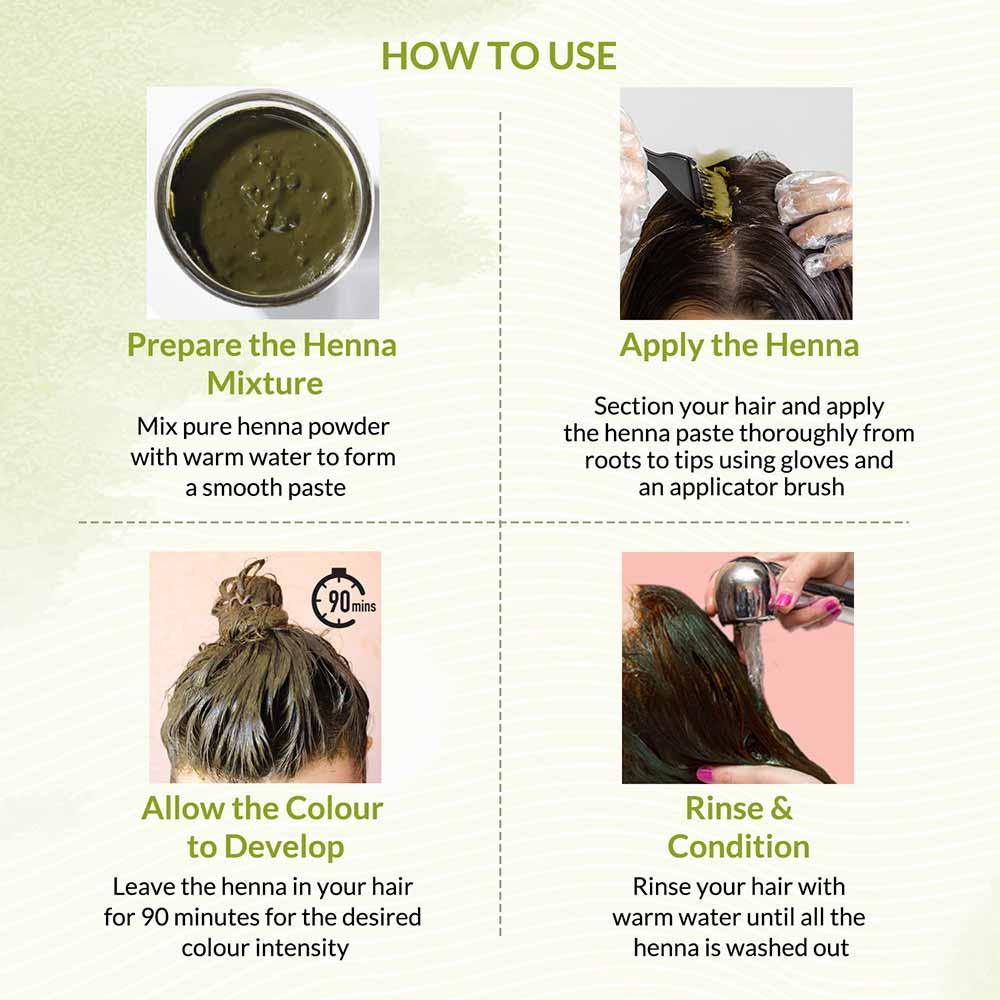 Bio Organic Dark Brown Henna Hair Colour For Early Grey Hair Coverage - 100gm - Image 6