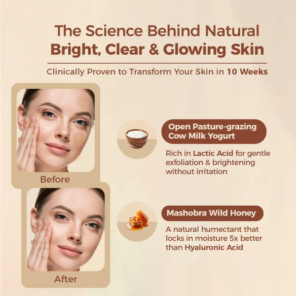 Brightening Depigmentation Gel for Reducing Pigmentation, Dark Spots and Blemishes With Cow Yogurt & Mashobra Honey - Pack of 2 - Image 4