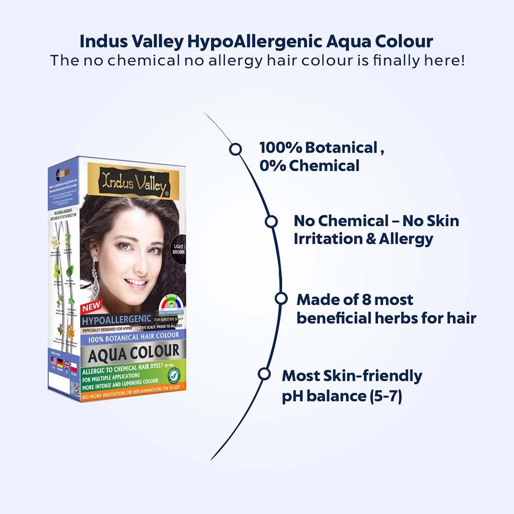 100% Botanical Aqua Colour For Sensitive and Allergy Prone Scalp - Light Brown - Image 7