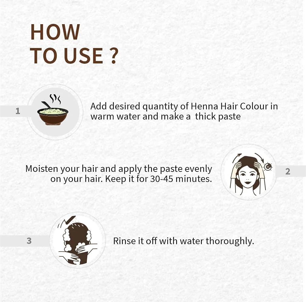 Bio Organic Medium Brown Henna Hair Colour For Early Grey Hair Coverage - 100gm - Image 7