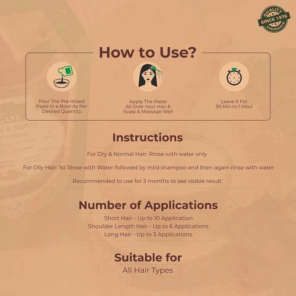 Ready-to-Apply Hair Repair Mask With Bhringraj & Brahmi - 150gm - Image 7