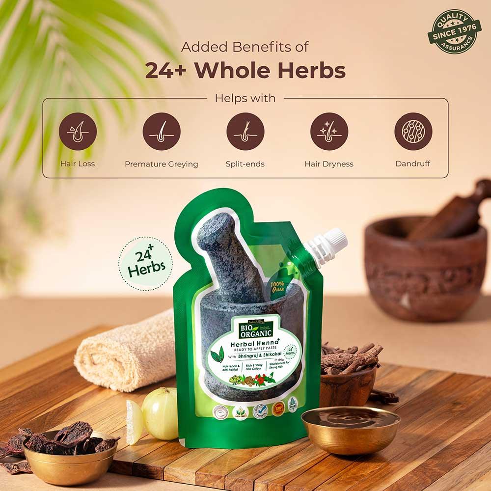 Ready-to-Apply Herbal Henna+ Paste With Shikakai & Bhringraj - 150gm - Image 3